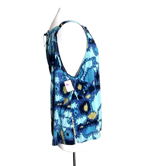 Nic + Zoe Solstice Summer Tank Top Blue Gold Lightweight Cool Plus Size Size XXL - Picture 4 of 11
